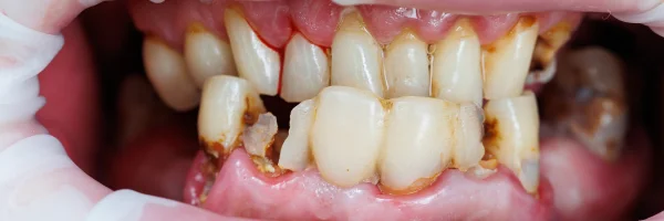teeth suffering from oral diseases